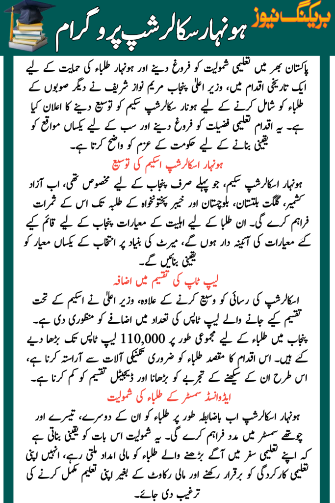 CM Punjab Expands Scholarship Program