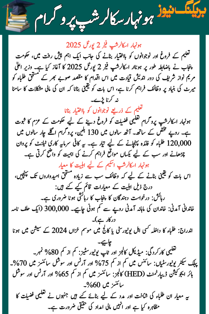Honhaar Scholarship Phase 2 Portal